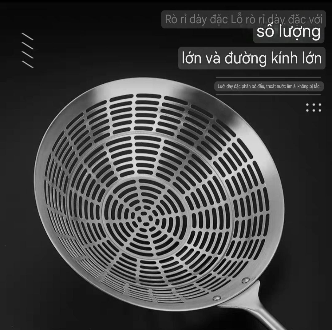 Chao Vợt Lưới Đột Dập Rổ Lọc Thức Ăn Đa Chức Năng Cho Nhà Bếp Vá Sạn Vợt INOX SUS304 Cao Cấp