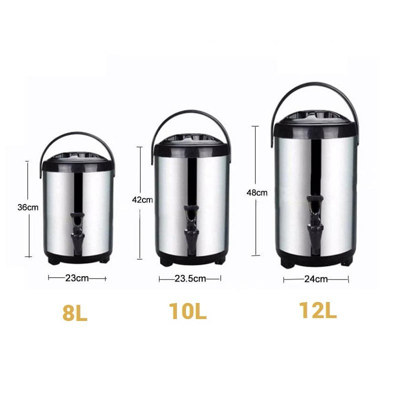 Bình Ủ Trà Giữ Nhiệt Inox 304 Có Vòi Bấm Nước- Dung Tích 8-12 L - Hàng Loại 1- Chính Hãng MINIIN