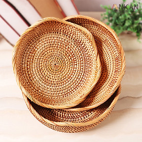 Rổ Đựng Trái Cây, Đồ Khô Chất Liệu Mây Tre Đan Thủ Công, Giỏ Đựng Đồ Decor Nhà Ăn, Phòng Khách