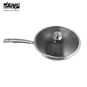 Chảo sâu lòng sử dụng công nghệ phủ chống dính là khoan khắc bề mặt inox 304 cao cấp DSP - Có 2 kích thước 32cm và 34cm - HÀNG NHẬP KHẨU