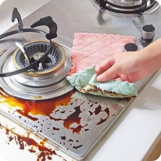 Combo 5 Khăn Lau Đa Năng 2 Mặt Viền Sóng Siêu Thấm Tiện Dụng