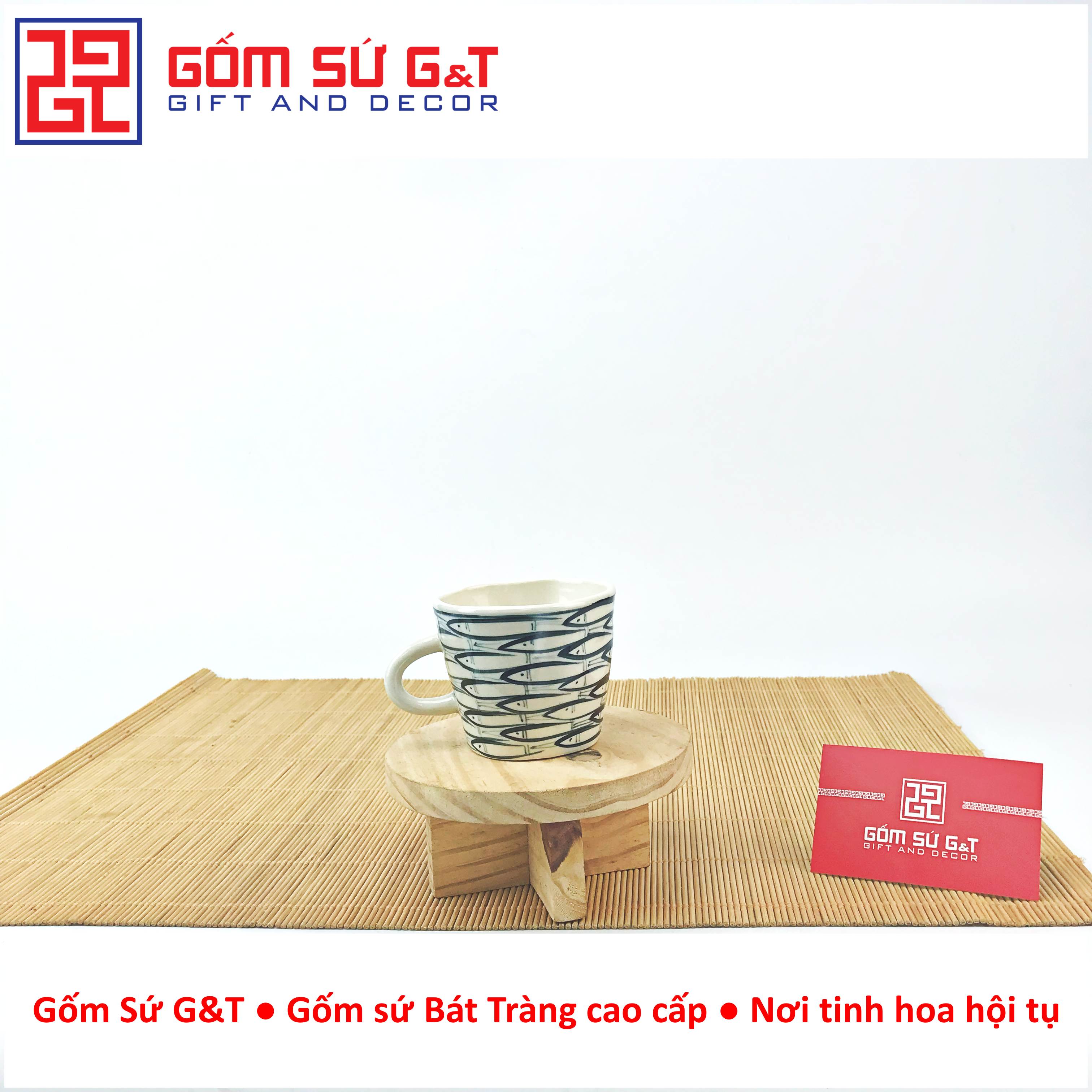 Bộ tích trà vẽ cá đàn Gốm Sứ G&T