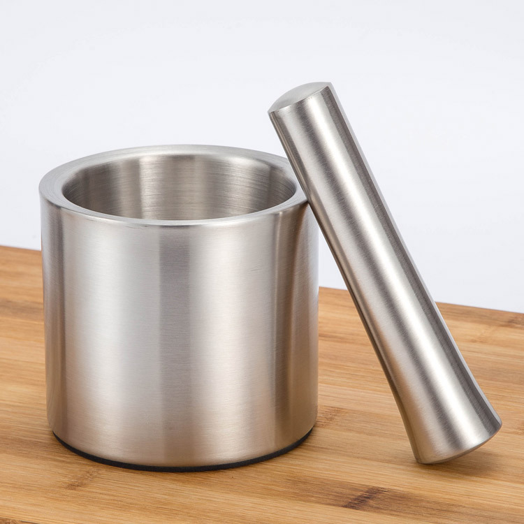 Bộ Cối Chày inox 304 Thép Không gỉ 10x9.5 - 14cm, hàng cao cấp không vết hàn - bảo hành trọn đời không han gỉ - GROFA