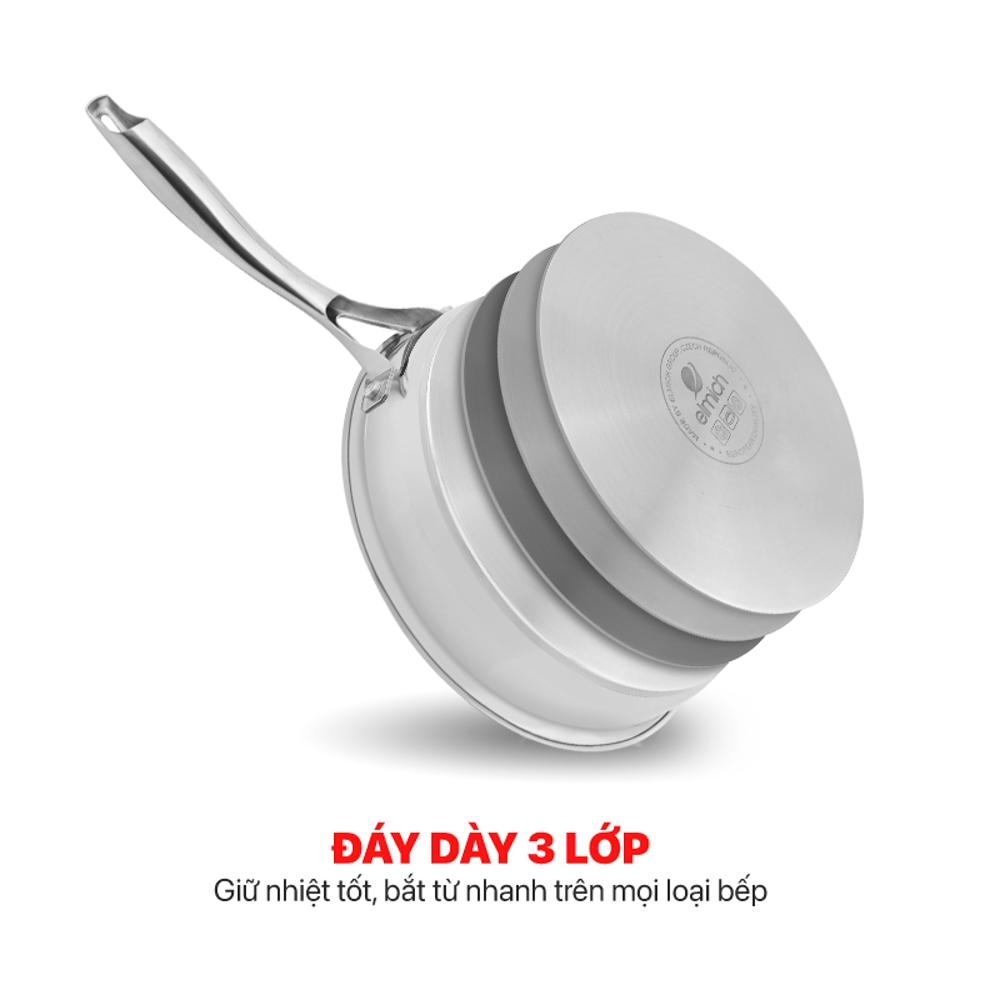 CHẢO INOX CHỐNG DÍNH ELMICH 3 ĐÁY MAX A 26CM( mã 2353763)