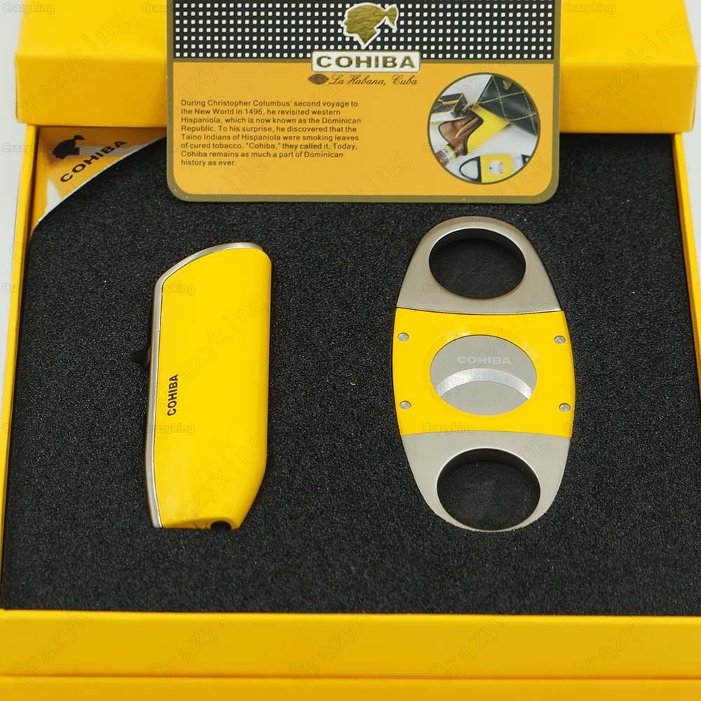 Bộ Set COB-67 Gồm Vỏ Hột Quẹt Bật Lửa Khò 3 Tia Mạnh Mẽ Kèm Cắt Cao Cấp