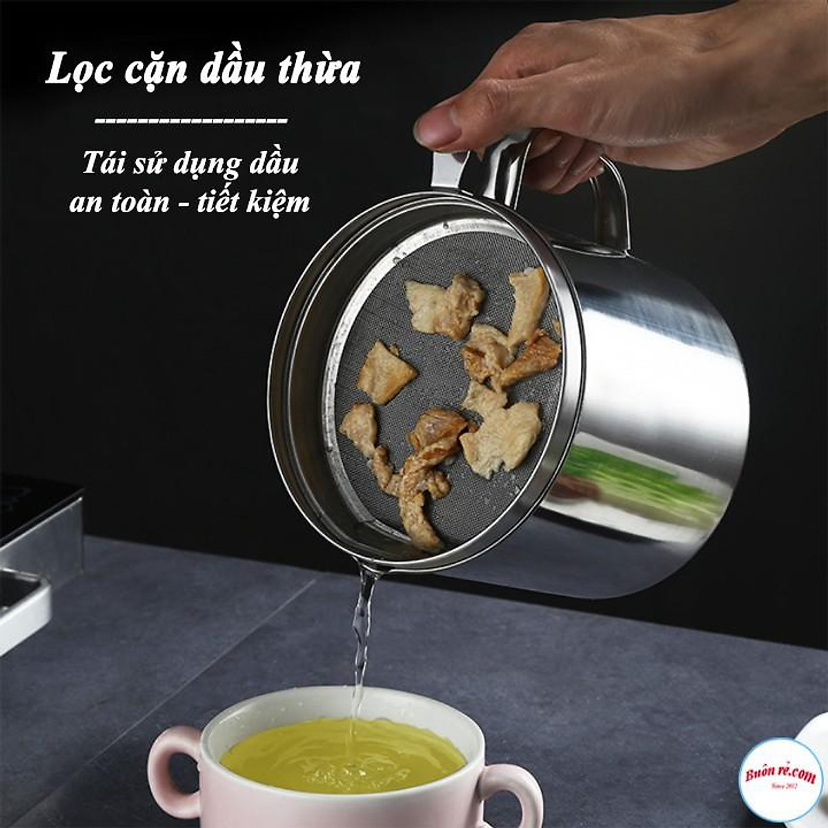 Ca Lọc Dầu Inox 304 Không Thấm Lọc Dầu Cực Trong ,Không Để Lại Cặn,Nguyên Chất Dầu Không Đen - Hàng Loại 1 - Chính Hãng MINIIN