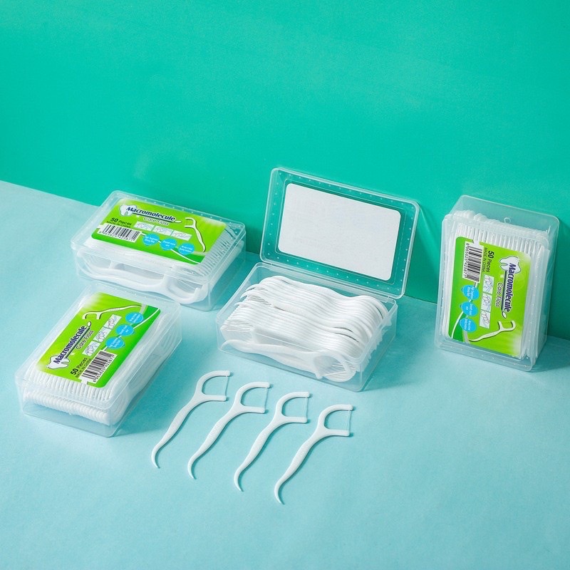 Phụ kiện nhà bếp phòng ăn _ Set hộp 50 cây tăm chỉ nha khoa , an toàn dễ sử dụng