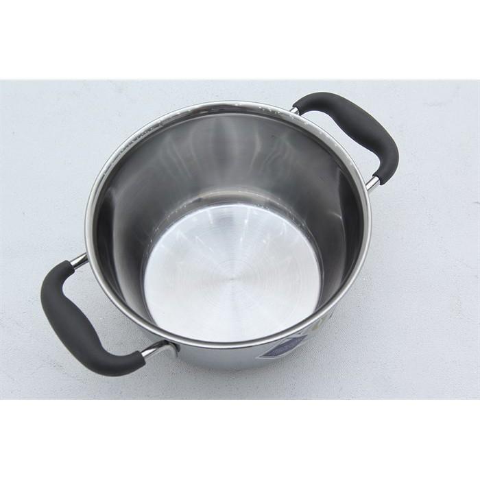 Nồi 3 đáy inox 430 Thân Cool Fivestar Standard quai silicon chống nóng nắp inox ( 20cm )