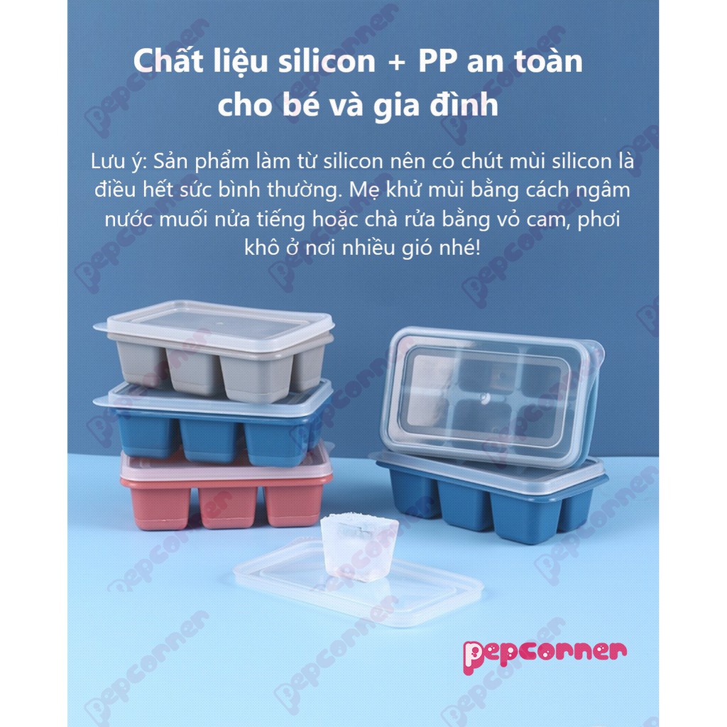 Khay Đá 6 Viên, 24 Viên Và 36 Viên Có Nắp Đậy Chống Tràn Tiện Lợi Cao Cấp, Chất Liệu Silicon + Nhựa Pp An Toàn