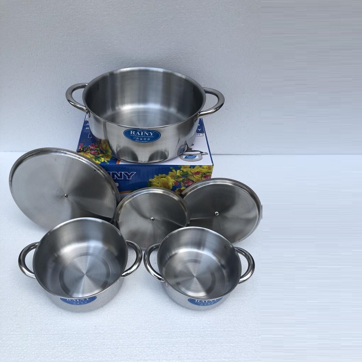 Bộ 3 nồi 1 đáy inox Rainy cao cấp - Hàng Chính Hãng