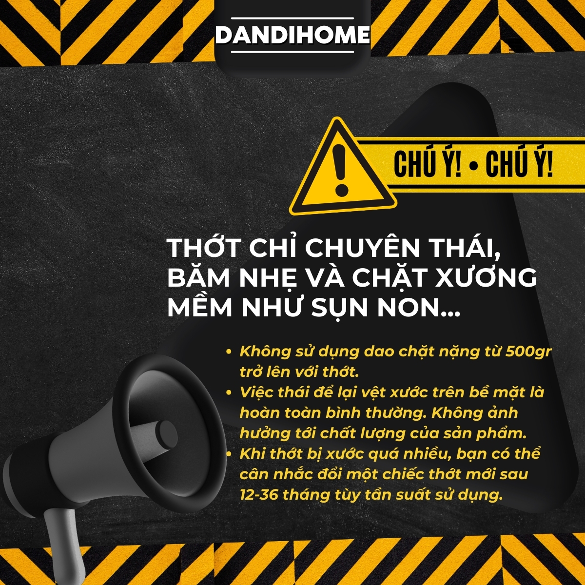 Thớt inox 304 và nhựa kháng khuẩn DandiHome cao cấp hai mặt