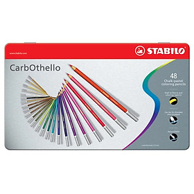 Combo bút chì màu đa năng STABILO Carbothello 48 màu - Hộp thiếc 48 màu + Tuyển tập tô màu SVCB (CLC1448MB)