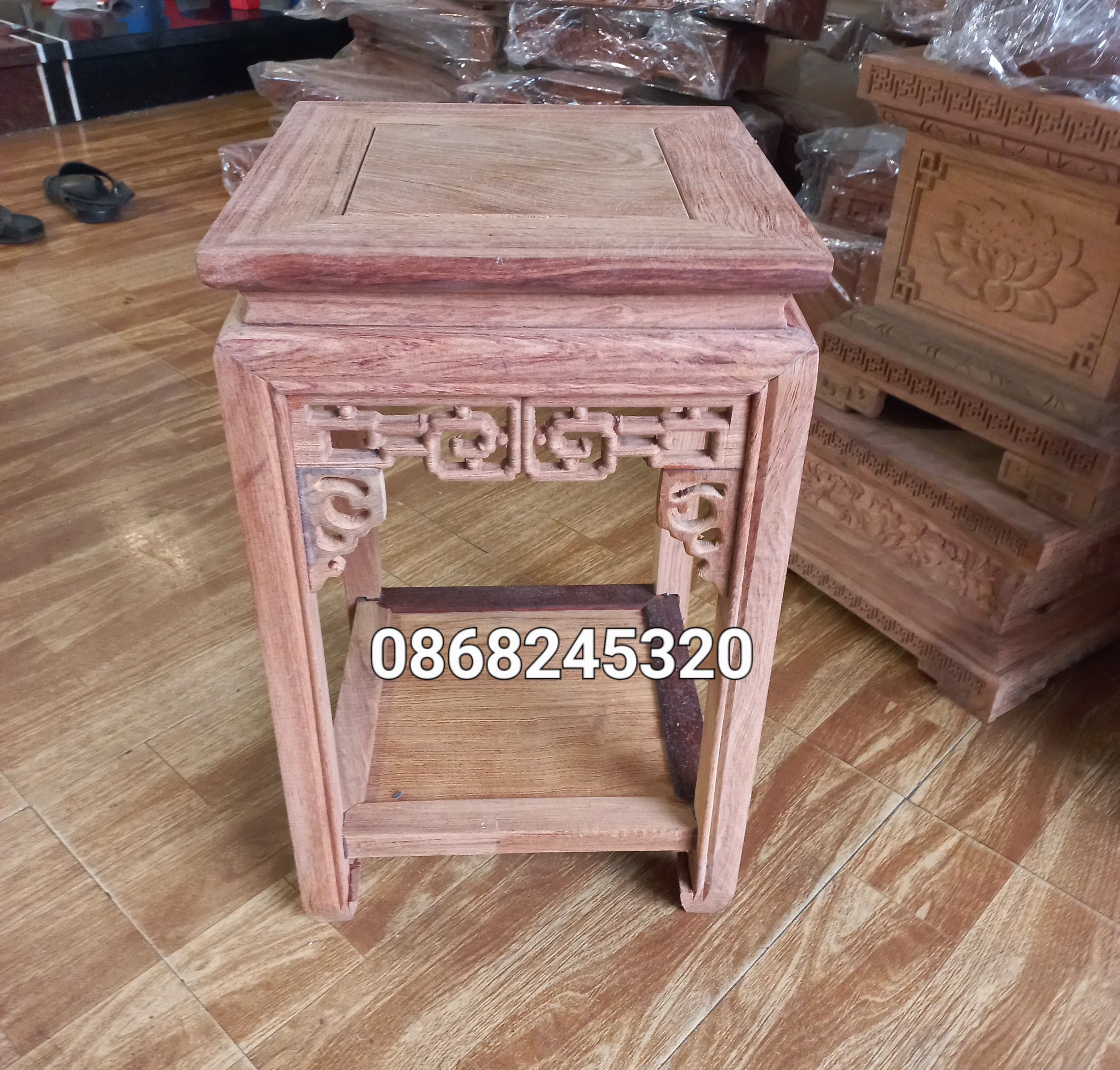 Đôn đựng đồ đa năng bằng gỗ hương đá kt cao 50 ×30cm
