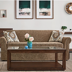 Bàn sofa 2 tầng mặt kính cường lực SM13CT Tundo KT 132 x 76 x 48cm