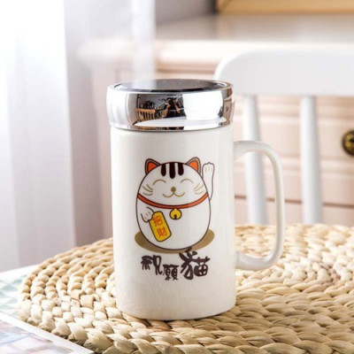 Ly Sứ Uống Nước Giữ Nhiệt Có Nắp Tráng Gương Cao Cấp, Cốc Giữ Nhiệt Họa Tiết Đáng Yêu Cho Bé - Chính hãng MINIIN (Giao mẫu ngẫu nhiên)