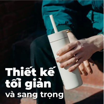 MiiR - Bình giữ nhiệt Sipper Straw - Màu Xanh Sương Mai/ Hồng Gỗ  - 473ml