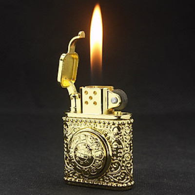 Vỏ Hột Quẹt Bật Lửa Gas Đá 1804-26 Họa Tiết Vòng Xoay 12 Con Giáp Độc Đáo - Hàng Full Hộp