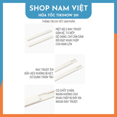 Ray trượt ngăn kéo nhựa tự dính DIY ngăn kéo tủ hộc dễ dàng NAVIVU