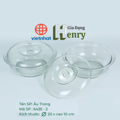 Âu thố trong Nhựa cao cấp giả thủy tinh trong suốt đựng cơm canh có nắp đậy size trung (21*12*10cm) - HÀNG VIỆT NAM