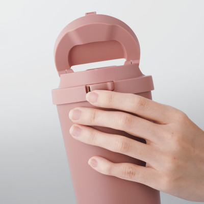 Ly giữ nhiệt LocknLock 550ml màu hồng LHC3249PIK - Hàng chính hãng, mở nắp một chạm, chất liệu thép không gỉ miệng ly rộng - JoyMall