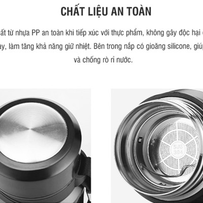 Bình Giữ Nhiệt Vacuum Bottle Lock&Lock màu bạc LHC6180-SLV 800ml, Hàng chính hãng, thép không gỉ, độ bền cao - JoyMall