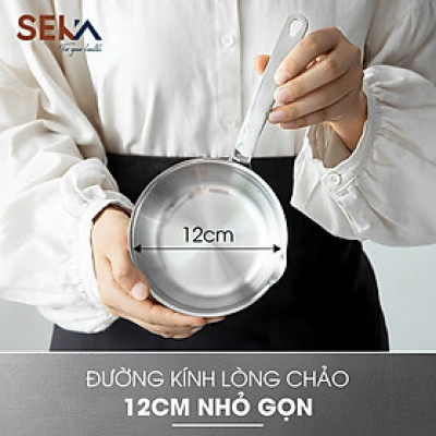 Chảo inox nguyên khối chống dính SEKA dùng cho mọi loại bếp hàng chính hãng