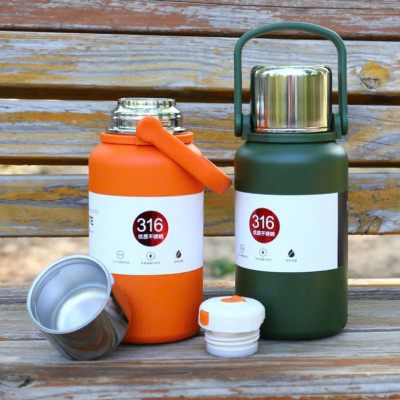 Bình Giữ Nhiệt Boss Chất Liệu Inox 316 Cao Cấp Nắp Kèm Cốc Có Tấm Lọc Trà, Tay Cầm Tiện Lợi Dung Ticsh 800-1000-1500ml - Hàng Chính Hãng MINIIN