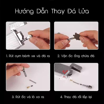 Vỏ Hộp Quet Bật Lửa Ga Đá TH-636 Có 2 Chế Độ Lửa, Ô Quan Sát Dung Lượng Ga
