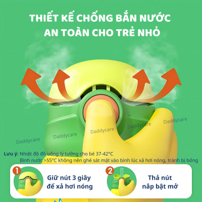 Bình nước cho bé đi học giữ nhiệt  Mideer Vacuum Insulated Bottle có ống hút dây đeo cao cấp