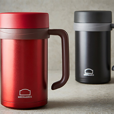 Bình Giữ Nhiệt Lock&Lock New Basic Table màu đen LHC4026B 500ml - Hàng chính hãng, nắp bình 3 lớp tiện lợi - JoyMall