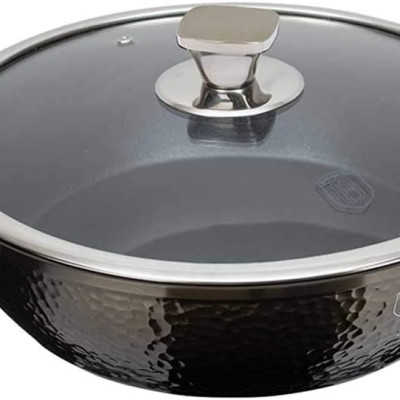Nồi chảo 2 quai cầm có nắp Berlinger Haus BH/6577 28cm màu nâu đen – Primal Gloss Collection Hàng chính hãng
