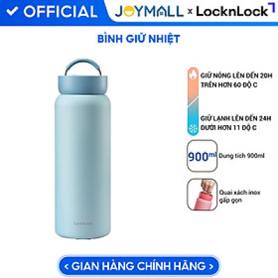 Bình giữ nhiệt Lock&Lock Jumbo Tumbler 900ml LHC4300, Hàng chính hãng, quai xách inox, giữ nhiệt 24h - JoyMall