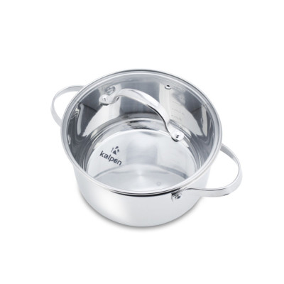 Bộ 3 nồi inox 304 cao cấp 5 đáy Kalpen Lermat L1 size 16,20,24cm hàng chuẩn Đức - Hàng chính hãng
