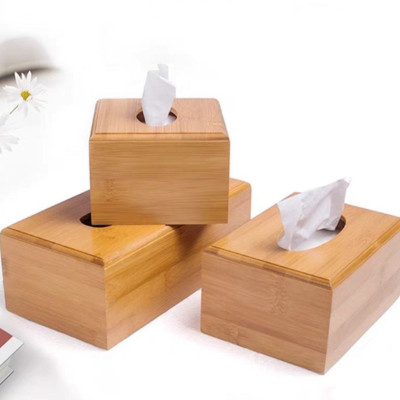 Hộp Gỗ Tre Đựng Giấy Ăn 4 Mặt Chữ Nhật Cao Cấp