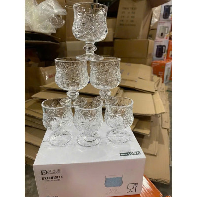 Bộ 6 Chiếc Ly Thủy Tinh Đẹp Có Đế Cầm 45ml - Ly Uống Rượu Trang Trí Phòng Khách, Đãi Tiệc - HÀNG CHÍNH HÃNG MINIIN