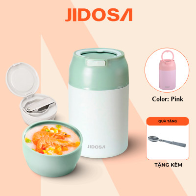 Bình ủ cháo inox 316 JIDOSA JD3870 hộp giữ nhiệt lâu dung tích 850ml tặng kèm muỗng gấp gọn tiện lợi