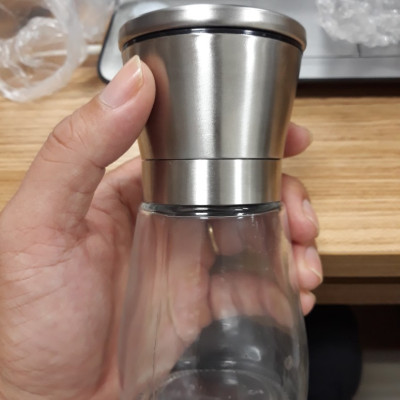 Lọ xay tiêu cầm tay nắp viền inox 304 lọ thủy tinh Hobby Home Decor XT mẫu thon cao và mẫu thấp tùy chọn