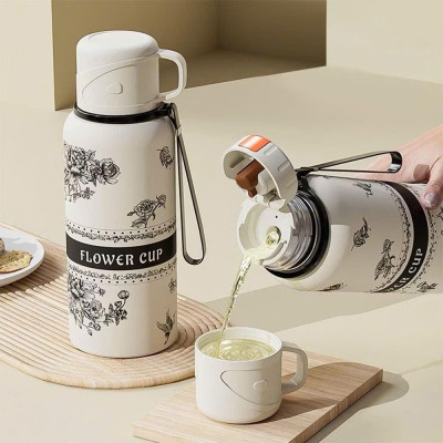 Bình Giữ Nhiệt Inox 800ml, Nắp Làm Cốc Uống Nước, Lưới Lọc Trà Cao Cấp - HÀNG CHÍNH HÃNG MINIIN