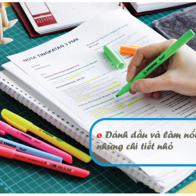 Hộp 10 cây bút dạ quang STABILO FLASH - Hồng (56)