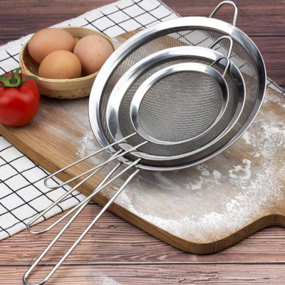 Vợt Rây bột inox lọc trà cafe có tay cầm làm bánh vắt chanh inox - Dụng Cụ Lọc Bột Rây Lọc Sifter Lưới Lọc