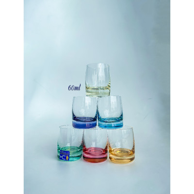 Bộ 6 ly uống rượu mạnh pha lê màu Tiệp khắc klaudie 060ml