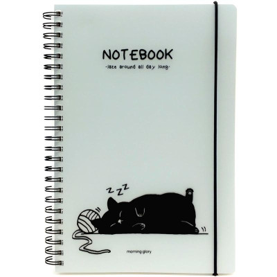 Số Lò Xo Kẻ Ngang Black Cat - Morning Glory 88578 (Mẫu Màu Giao Ngẫu Nhiên)