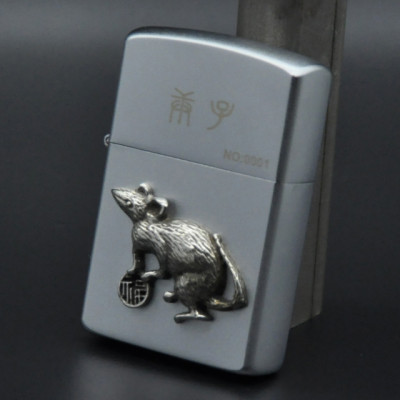 Vỏ Hột Quẹt Bật Lửa Xăng Đá Zorro Z91743 Họa Tiết Con Chuột - Dùng Xăng Bấc Đá Cao Cấp