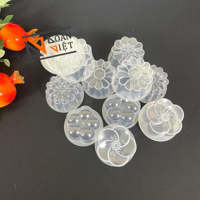 [COMBO 10 KHUÔN] Khuôn làm RAU CÂU, RAU CÂU DỪA, BÁNH IN, BÁNH PHỤC LINH hình hoa - CÓ NẮP, nhựa trong, dày. Chuyên phục