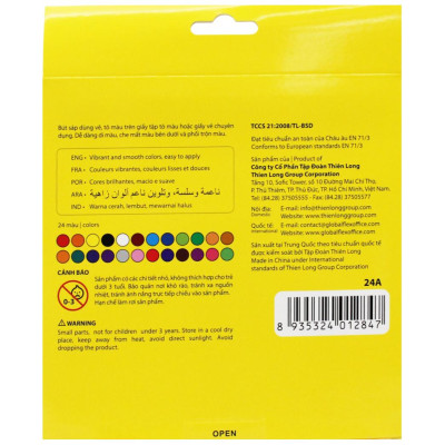 Hộp 24 Bút Sáp Dầu Lục Giác Hexagonal Oil Pastels - Colokit OP-C031