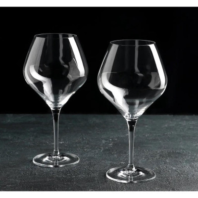 Bộ 2 ly rượu uống vang đỏ pha lê cường lực 280 ml Tiệp Khắc
