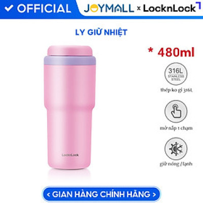 Ly giữ nhiệt LocknLock 480ml Daily Macaron Tumbler màu hồng LHC3292PIK, Hàng chính hãng thép không gỉ 316L - JoyMall