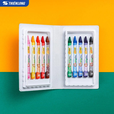 Sáp 10 màu Thiên Long Colokit CR-C07 Crayon hộp nhựa
