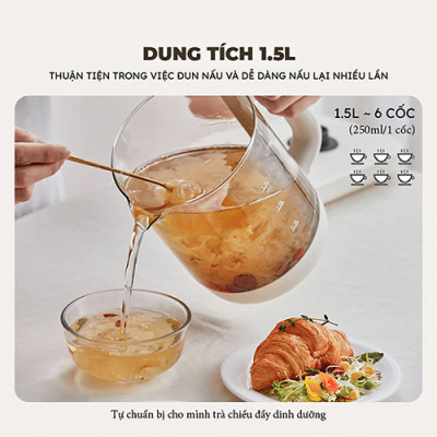 Bình pha trà giữ nhiệt Bear SB-PT15K - Hàng chính hãng