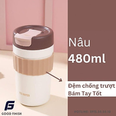 Bình/Cốc giữ nhiệt cao cấp FG Good Finish, inox 304, chống tràn, ly uống cafe, đựng nước, lạnh, nóng 6 - 8 tiếng